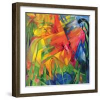 Animals in a Landscape, 1914-Franz Marc-Framed Giclee Print