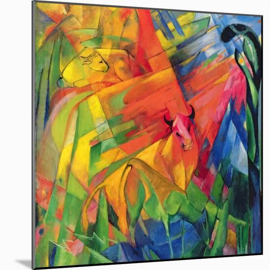 Animals in a Landscape, 1914-Franz Marc-Mounted Giclee Print