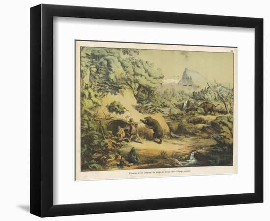 Animals (Including Homo Sapiens) at the Time of the Flood-Ferdinand Von Hochstetter-Framed Art Print