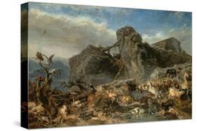 Animals Leaving the Ark, Mount Ararat-Filippo Palizzi-Stretched Canvas