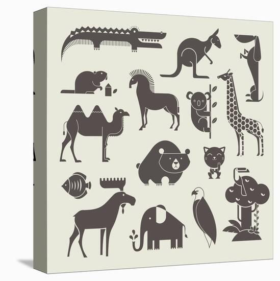 Animals Set-vector pro-Stretched Canvas