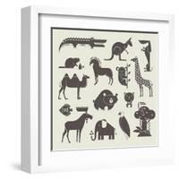 Animals Set-vector pro-Framed Art Print