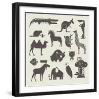 Animals Set-vector pro-Framed Art Print