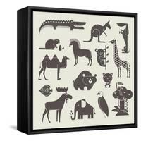 Animals Set-vector pro-Framed Stretched Canvas