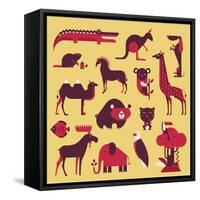 Animals Set-vector pro-Framed Stretched Canvas