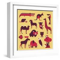 Animals Set-vector pro-Framed Art Print