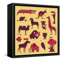 Animals Set-vector pro-Framed Stretched Canvas