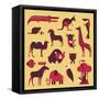 Animals Set-vector pro-Framed Stretched Canvas