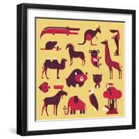 Animals Set-vector pro-Framed Art Print