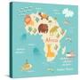 Animals World Map Africa-coffeee_in-Stretched Canvas