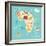 Animals World Map Africa-coffeee_in-Framed Art Print