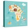 Animals World Map Africa-coffeee_in-Stretched Canvas