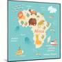 Animals World Map Africa-coffeee_in-Mounted Art Print