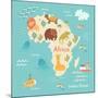 Animals World Map Africa-coffeee_in-Mounted Art Print