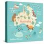 Animals World Map Australia-coffeee_in-Stretched Canvas