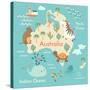 Animals World Map Australia-coffeee_in-Stretched Canvas