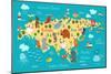 Animals World Map Eurasia-coffeee_in-Mounted Premium Giclee Print