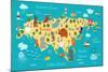 Animals World Map Eurasia-coffeee_in-Mounted Art Print