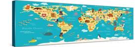 Animals World Map-coffeee_in-Stretched Canvas