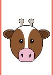 Cow - Animaru Cartoon Animal Print-Animaru-Giclee Print