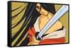 Anime Fighter with Sword-Harry Briggs-Framed Stretched Canvas