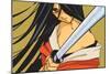 Anime Fighter with Sword-Harry Briggs-Mounted Giclee Print