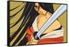 Anime Fighter with Sword-Harry Briggs-Framed Stretched Canvas