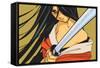 Anime Fighter with Sword-Harry Briggs-Framed Stretched Canvas