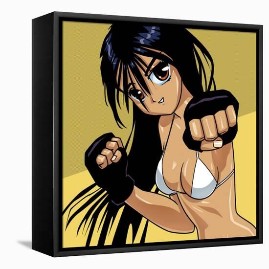 Anime Girl Fighter-Harry Briggs-Framed Stretched Canvas