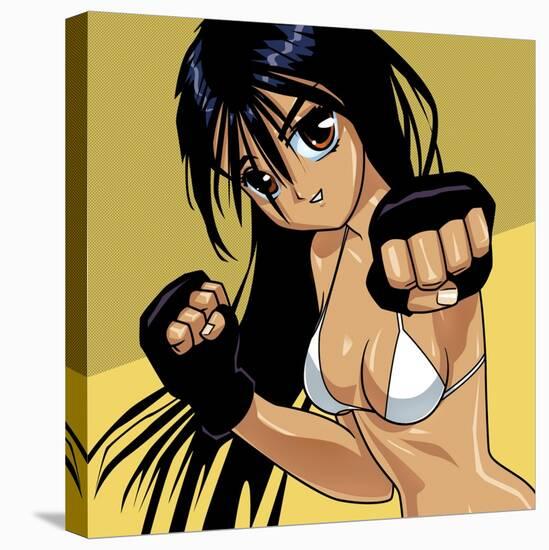 Anime Girl Fighter-Harry Briggs-Stretched Canvas