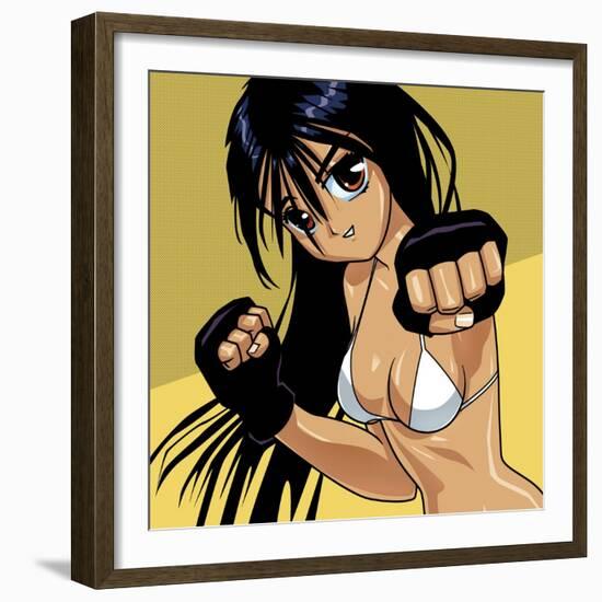 Anime Girl Fighter-Harry Briggs-Framed Giclee Print