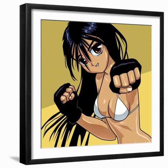 Anime Girl Fighter-Harry Briggs-Framed Giclee Print