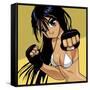 Anime Girl Fighter-Harry Briggs-Framed Stretched Canvas