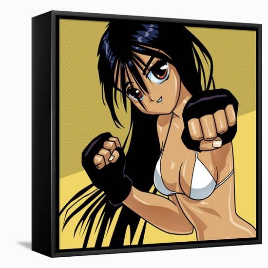 Anime Girl Fighter-Harry Briggs-Framed Stretched Canvas