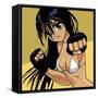 Anime Girl Fighter-Harry Briggs-Framed Stretched Canvas