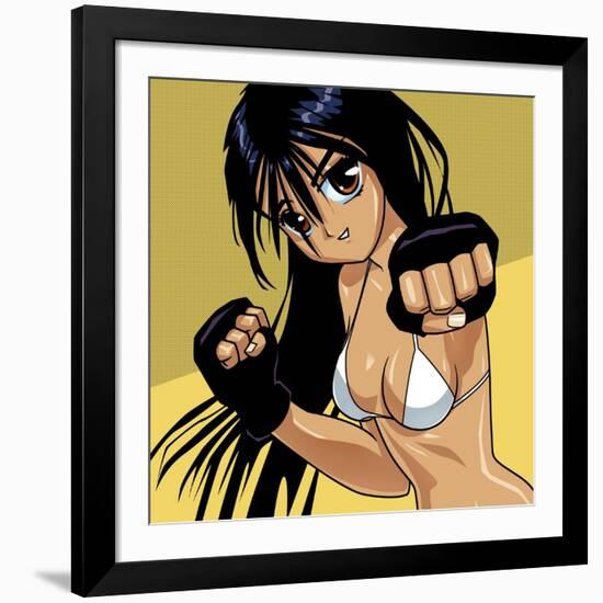 Anime Girl Fighter-Harry Briggs-Framed Giclee Print