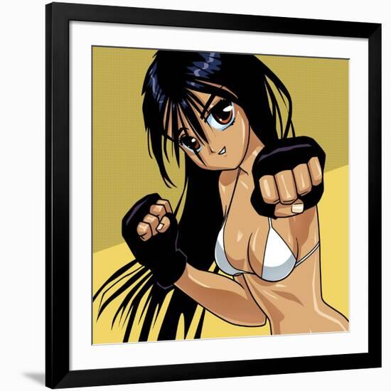 Anime Girl Fighter-Harry Briggs-Framed Giclee Print