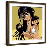 Anime Girl Fighter-Harry Briggs-Framed Giclee Print