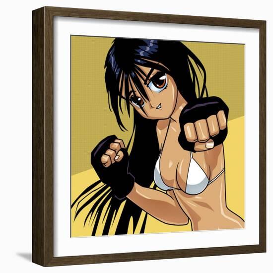 Anime Girl Fighter-Harry Briggs-Framed Giclee Print