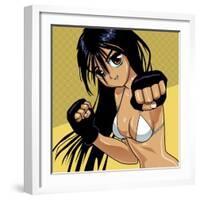 Anime Girl Fighter-Harry Briggs-Framed Giclee Print