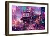 Anime Street Scene Computer Generated-iKinoto-Framed Photographic Print