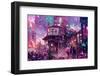 Anime Street Scene Computer Generated-iKinoto-Framed Photographic Print