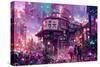 Anime Street Scene Computer Generated-iKinoto-Stretched Canvas