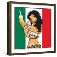 Anime Tequila Girl-Harry Briggs-Framed Giclee Print