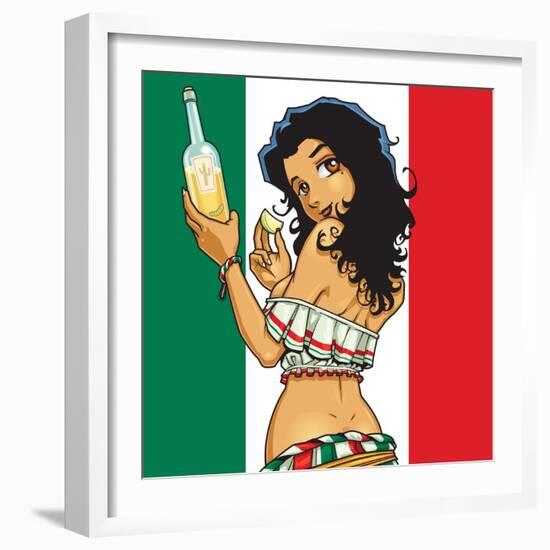 Anime Tequila Girl-Harry Briggs-Framed Giclee Print