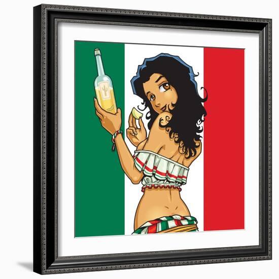 Anime Tequila Girl-Harry Briggs-Framed Giclee Print