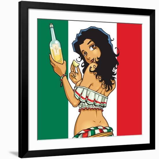 Anime Tequila Girl-Harry Briggs-Framed Giclee Print