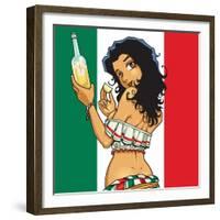 Anime Tequila Girl-Harry Briggs-Framed Giclee Print