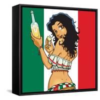 Anime Tequila Girl-Harry Briggs-Framed Stretched Canvas