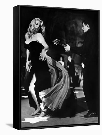 Anita Ekberg, La Dolce Vita, Federico Fellini, 1960 (b/w photo)-null-Framed Stretched Canvas